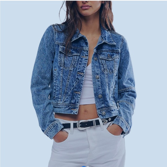 Free People Sz XS Rumors Denim Jacket - Picture 1 of 12